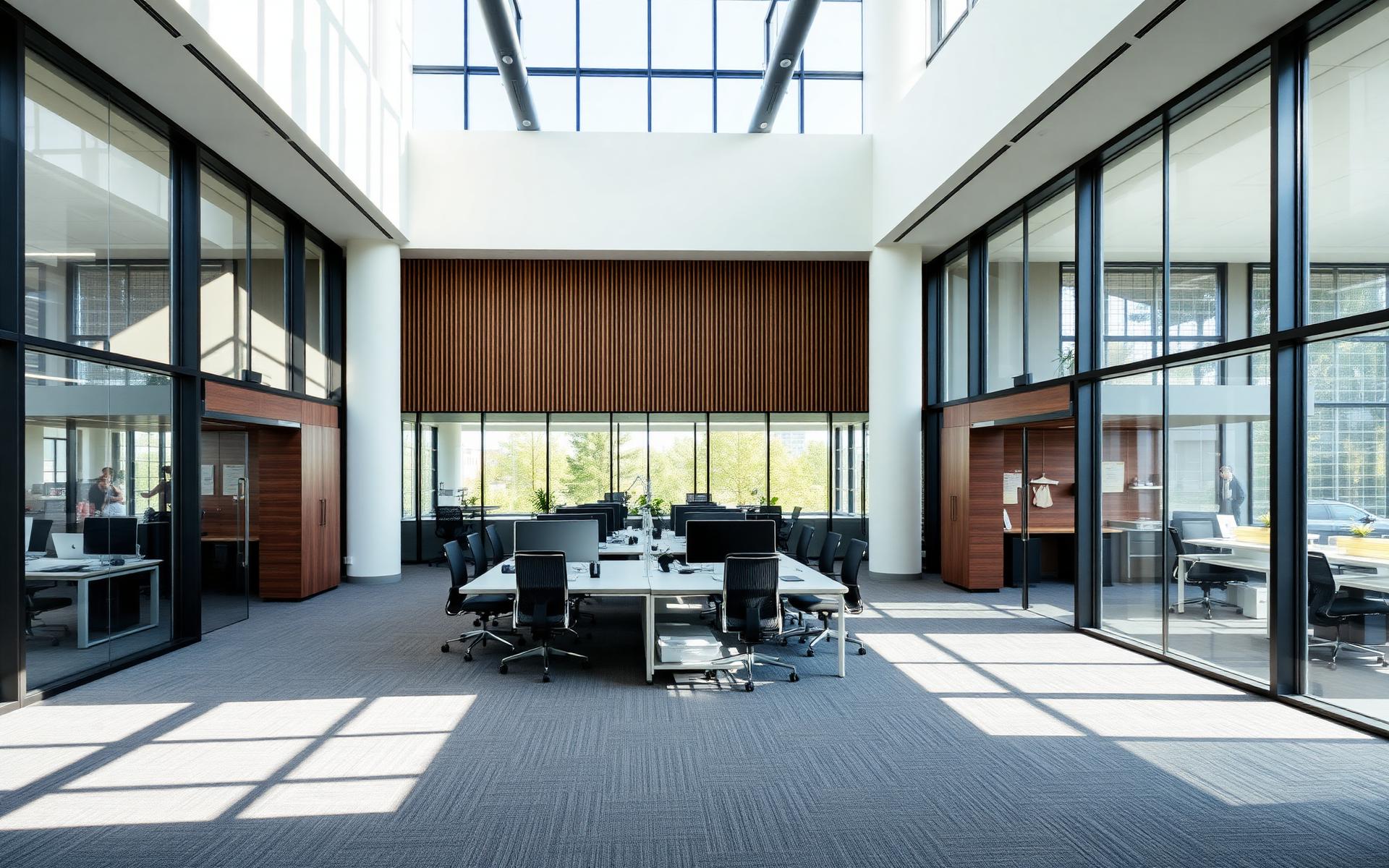 Espacio corporativo contemporáneo diseñado por VYNTRO
